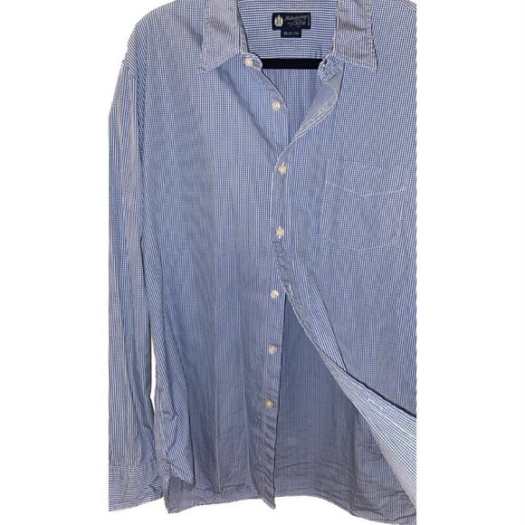 Men's J. Crew Haberdashery XL 17-17 1/2 long sleeve button-down blue and… - Picture 4 of 5